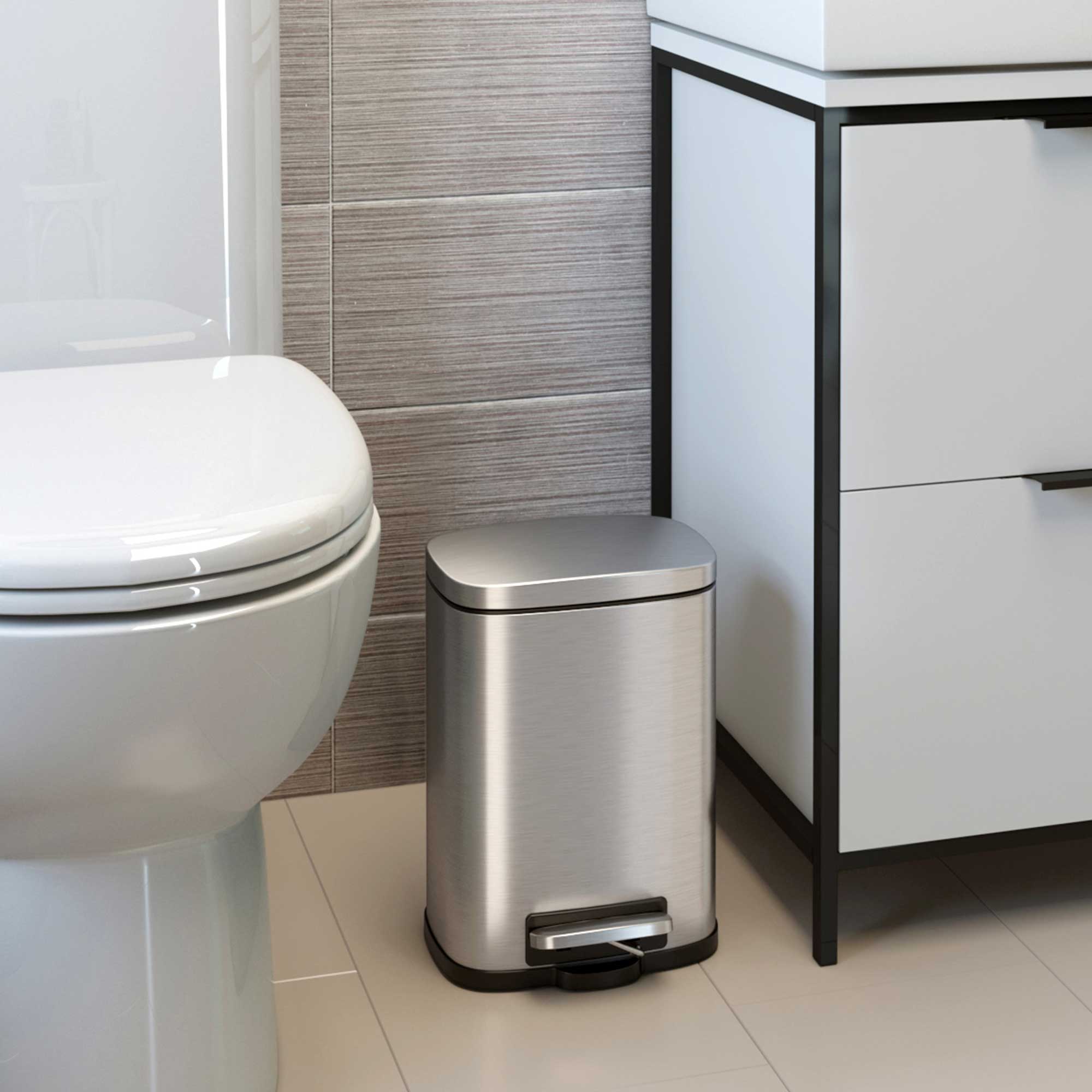 itouchless-softstep-5-liter-1-32-gallon-stainless-steel-step-trash-can-with-abso image 2