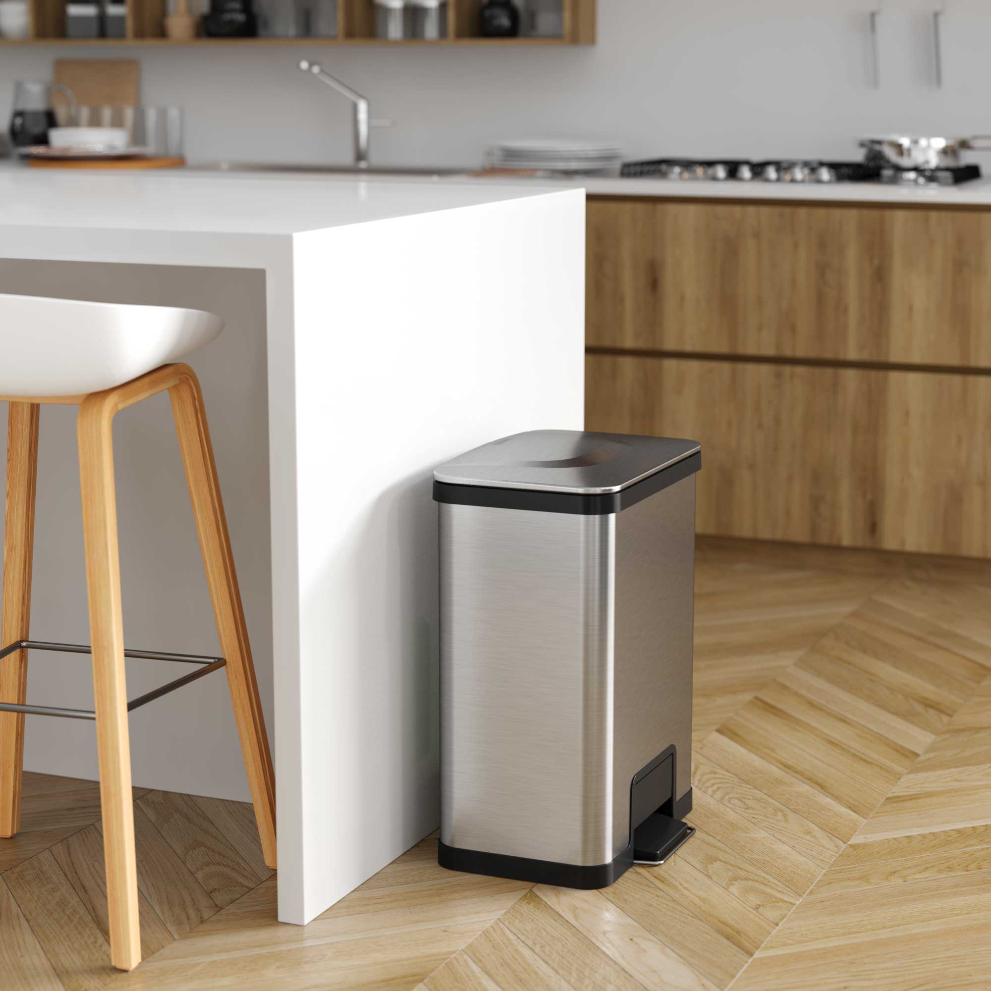 itouchless-airstep-13-gallon-stainless-steel-step-pedal-kitchen-trash-can-with-a image 5