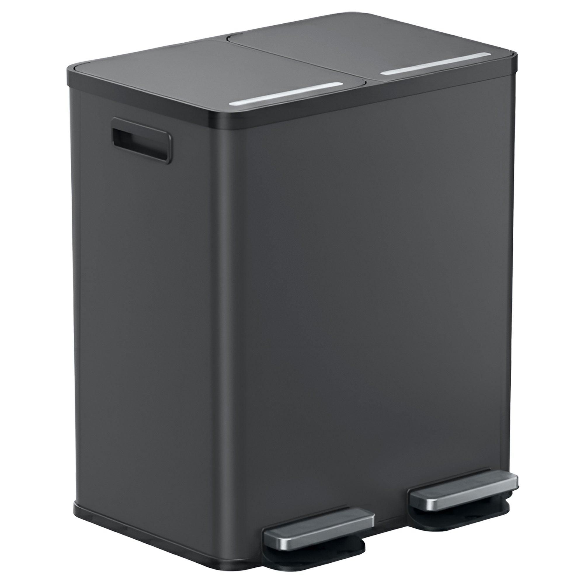 itouchless-61l-16-gal-softstep-stainless-steel-dual-compartment-trash-and-recycl image 1