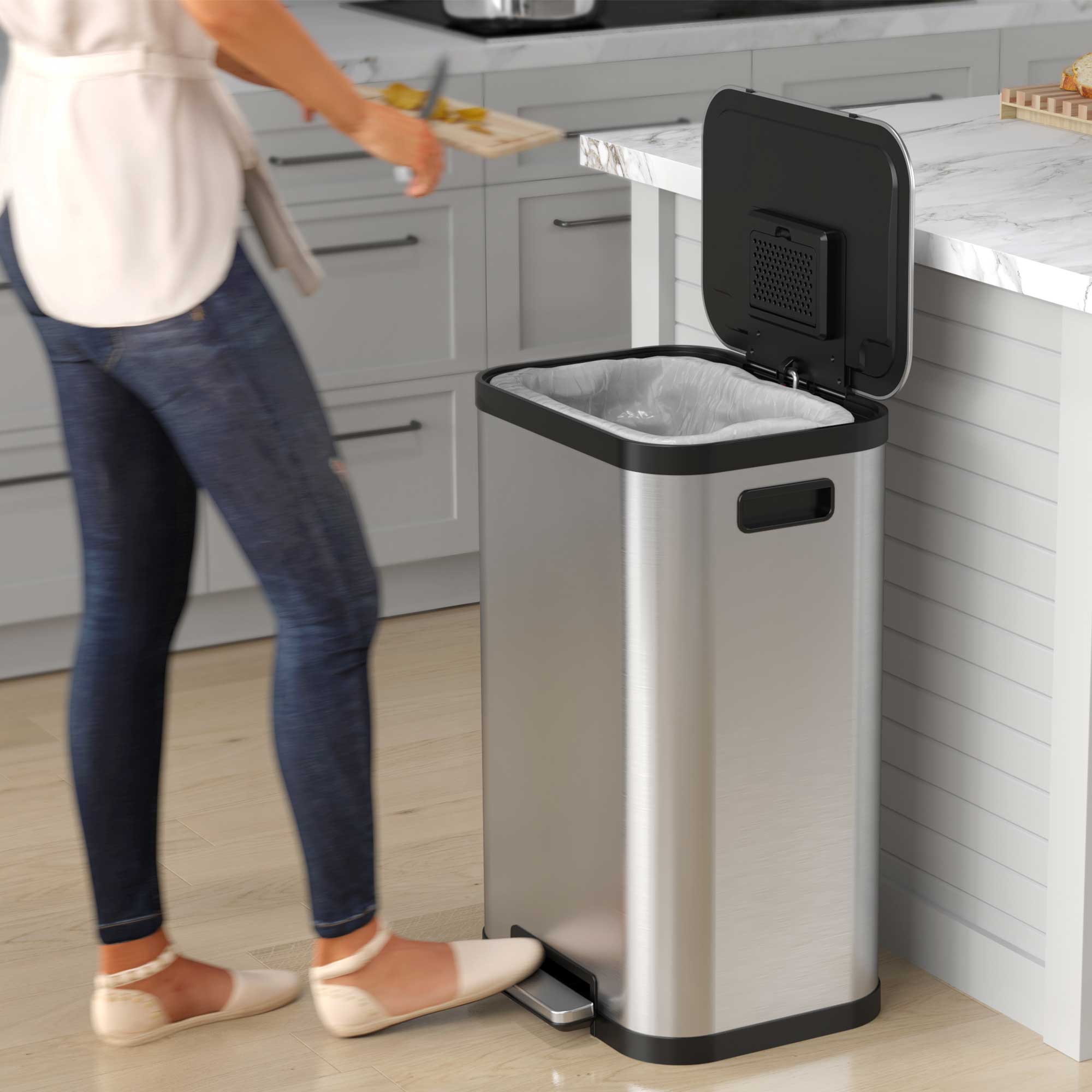 itouchless-softstep-prox-13-2-gallon-stainless-steel-step-pedal-trash-can-with-a image 4