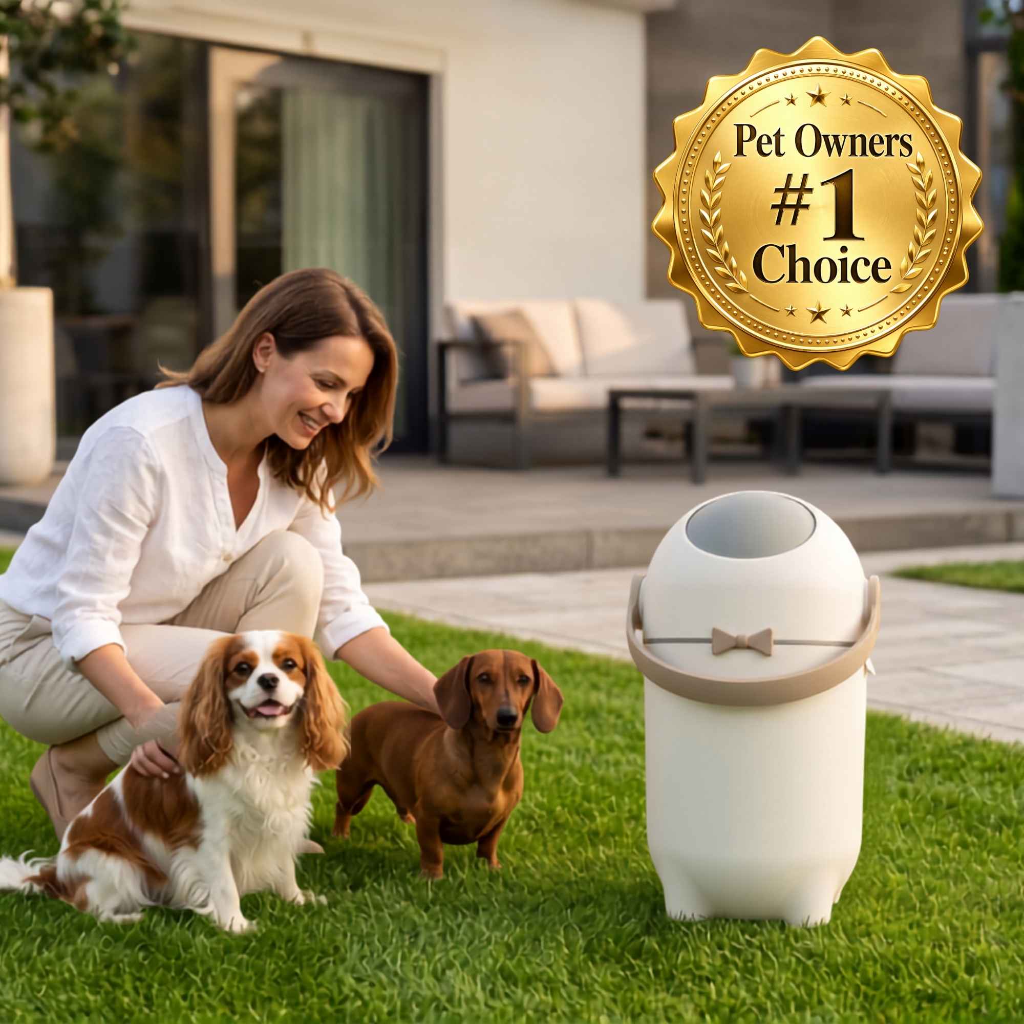 itouchless-boho-ivory-15-liter-4-gallon-pet-waste-receptacle-with-ag-silver-ion- image 2