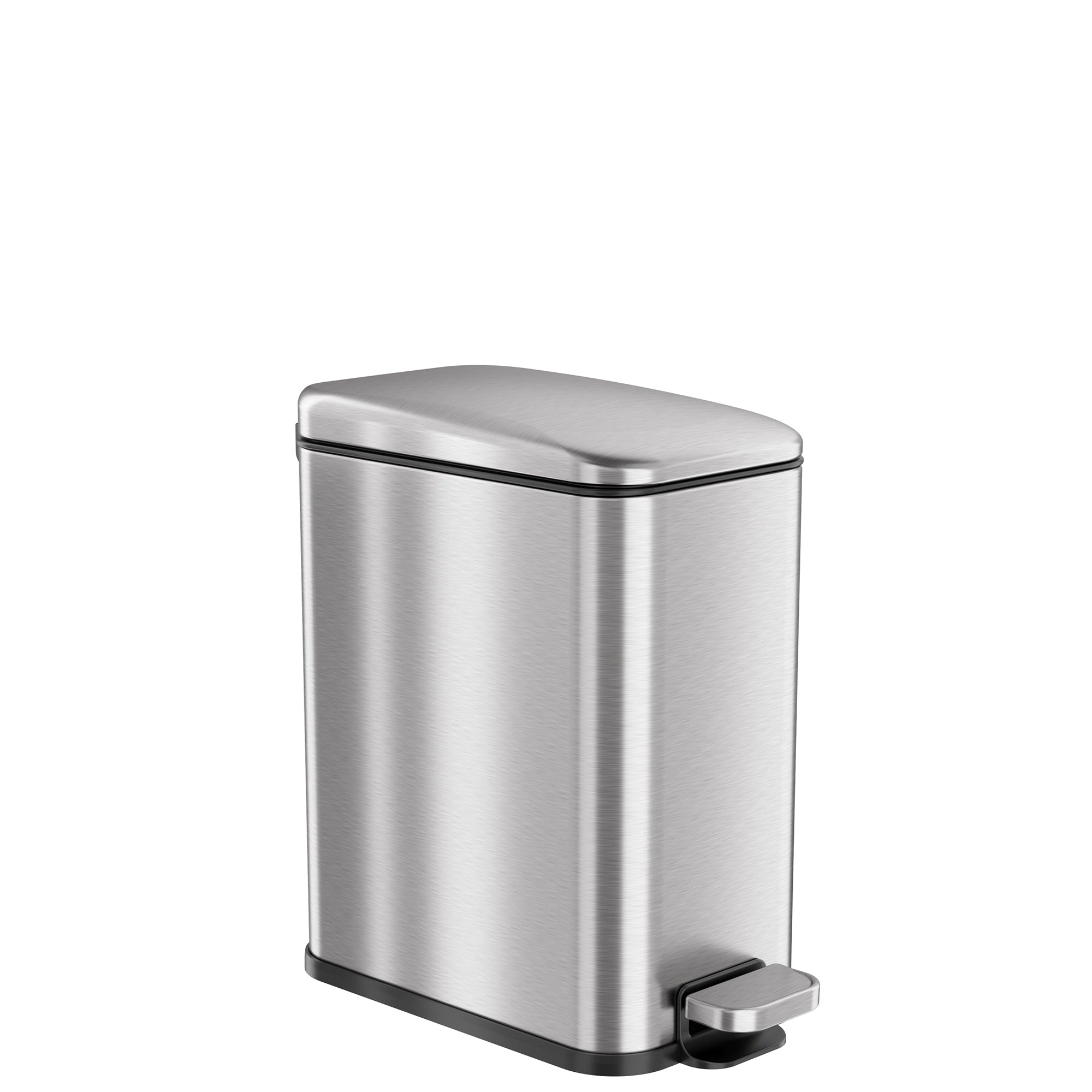itouchless-softstep-5-liter-1-32-gallon-slim-stainless-steel-step-bathroom-trash image 1