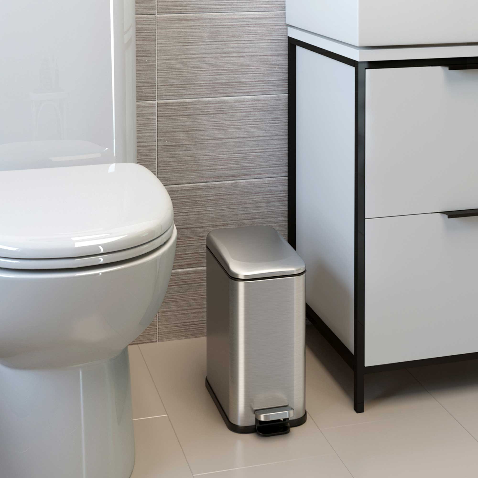 itouchless-softstep-5-liter-1-32-gallon-slim-stainless-steel-step-bathroom-trash image 2