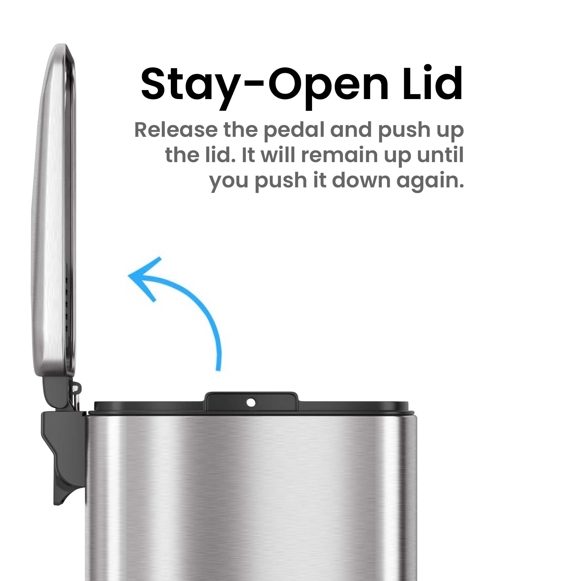 itouchless-softstep-5-liter-1-32-gallon-slim-stainless-steel-step-bathroom-trash image 5
