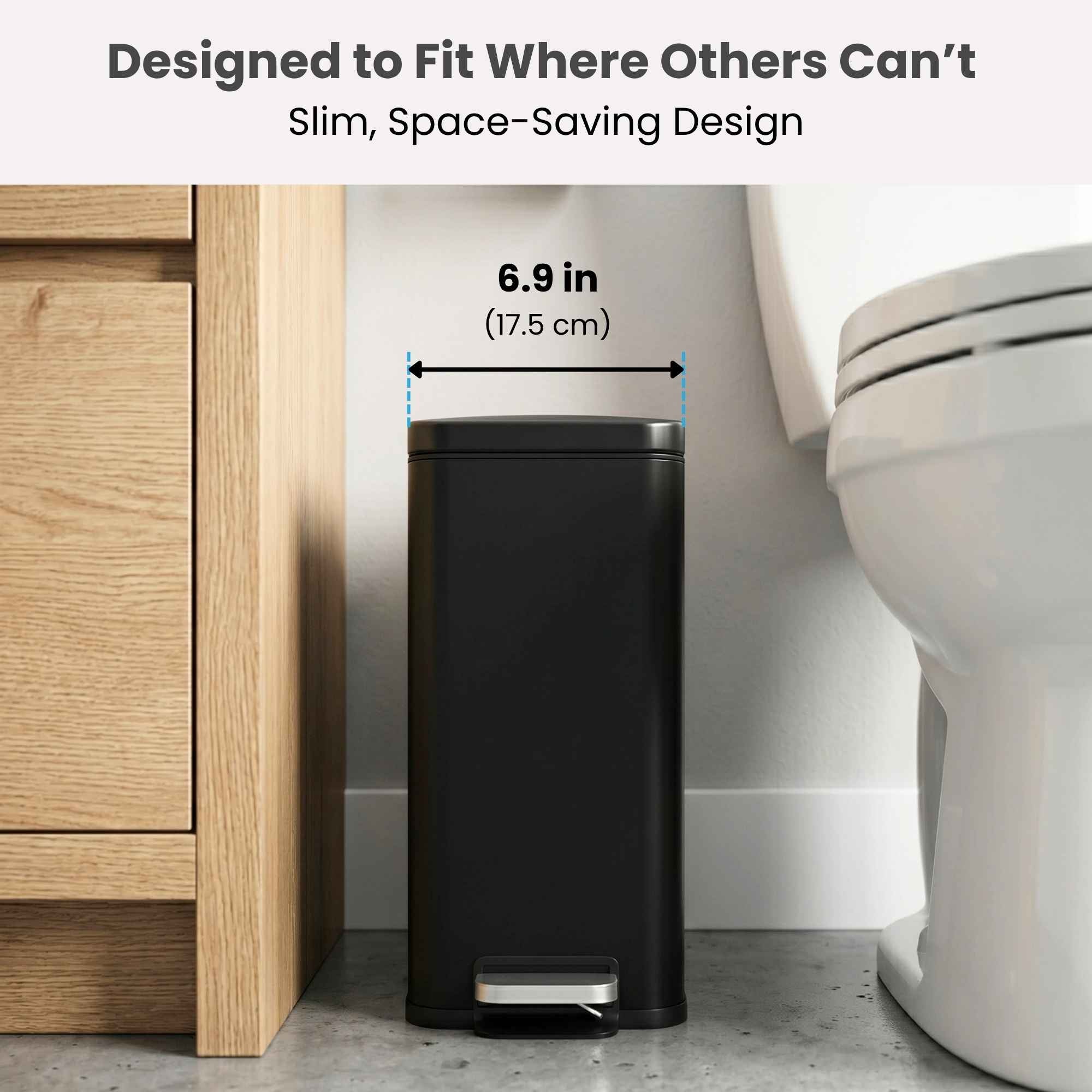itouchless-12-liter-3-gallon-softstep-matte-black-stainless-steel-slim-step-peda image 8