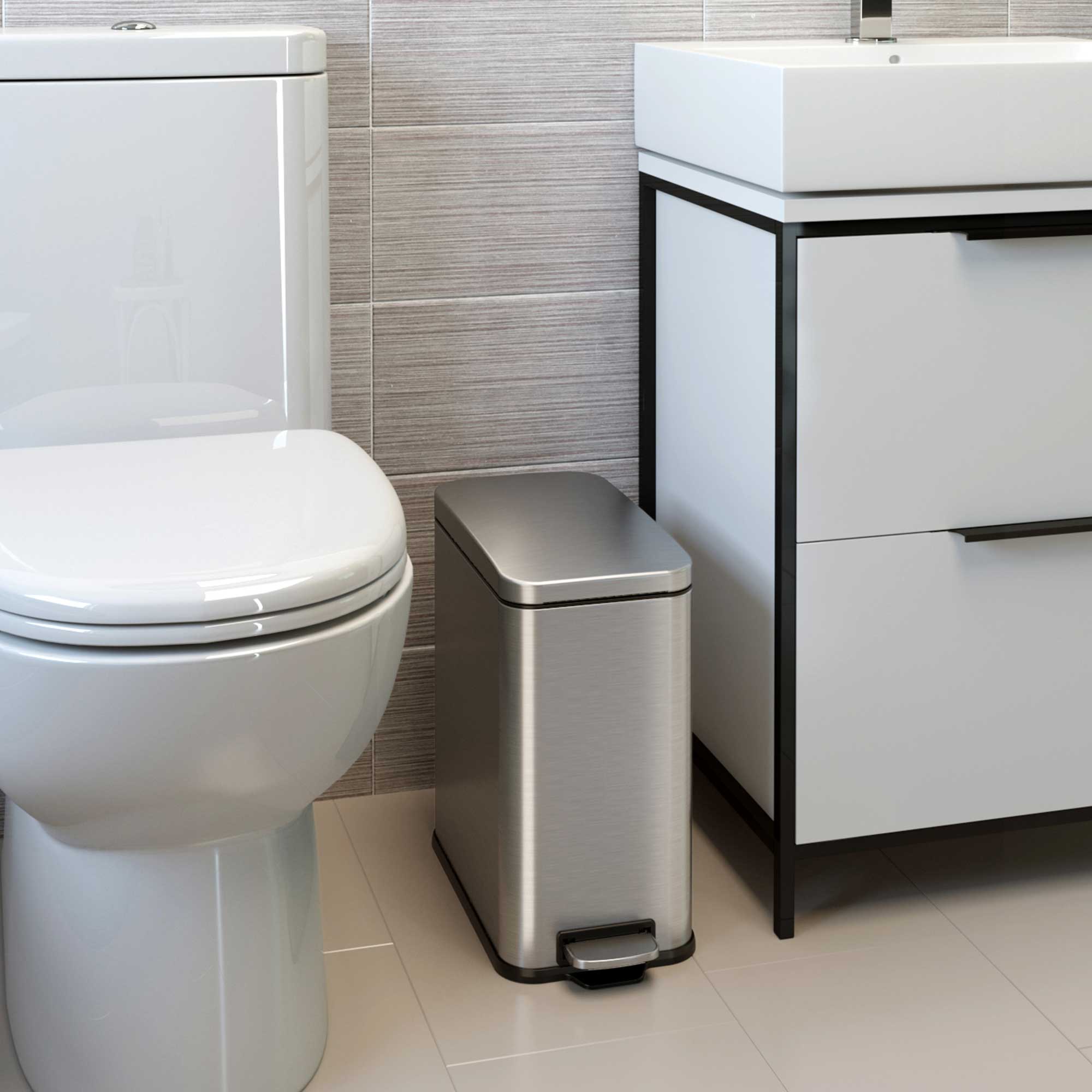 itouchless-3-gallon-softstep-slim-step-pedal-bathroom-trash-can-with-absorbx-fil image 2