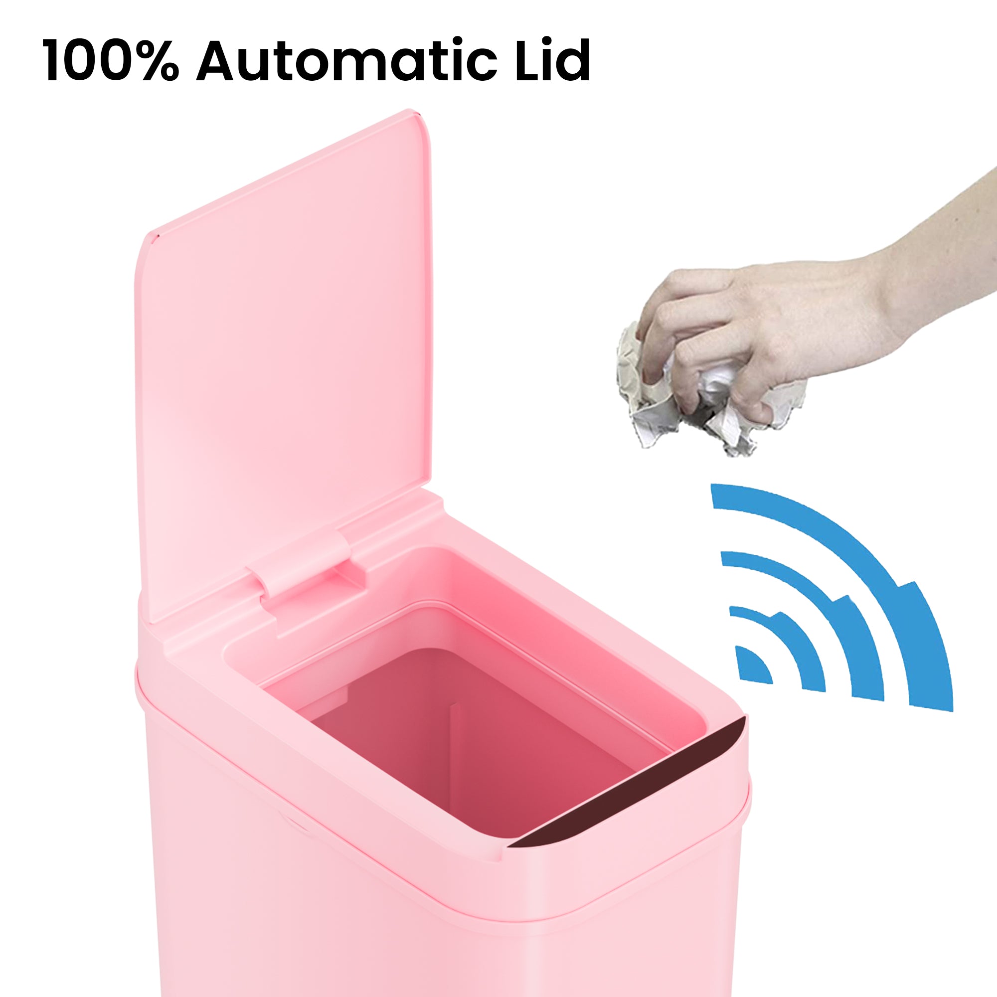 itouchless-11-liter-3-gallon-pink-plastic-sensor-bathroom-trash-can image 2