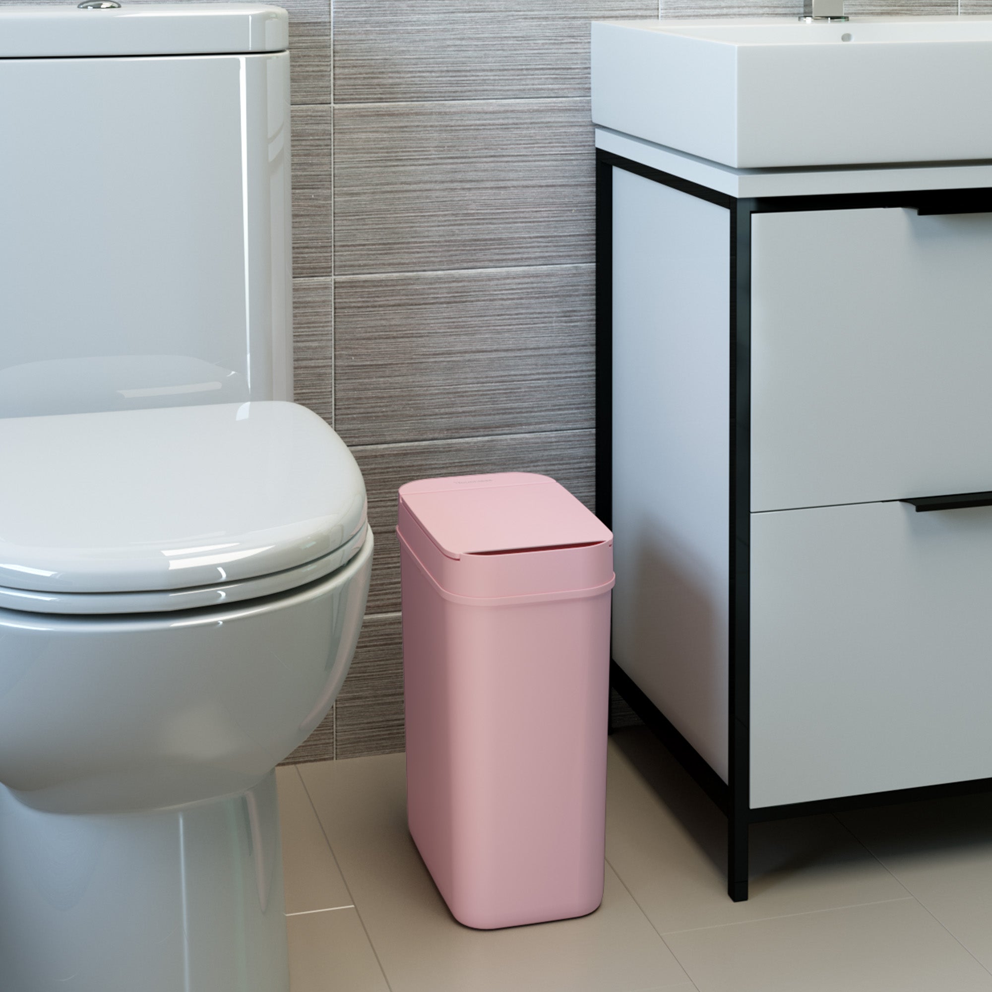 itouchless-11-liter-3-gallon-pink-plastic-sensor-bathroom-trash-can image 3