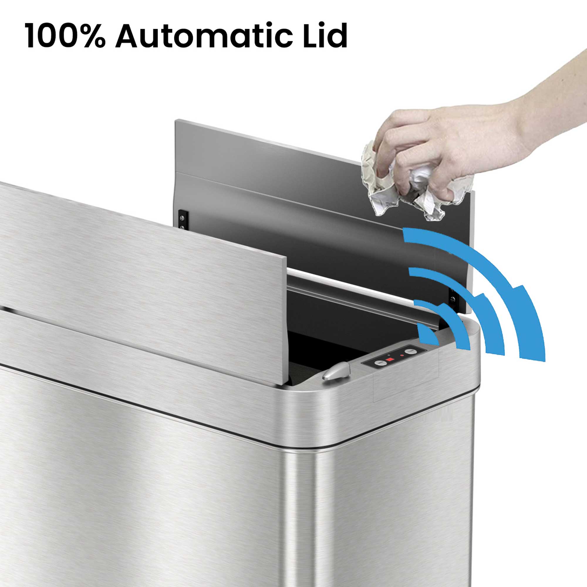 itouchless-68-liter-18-gallon-stainless-steel-wings-open-lid-sensor-kitchen-tras image 2