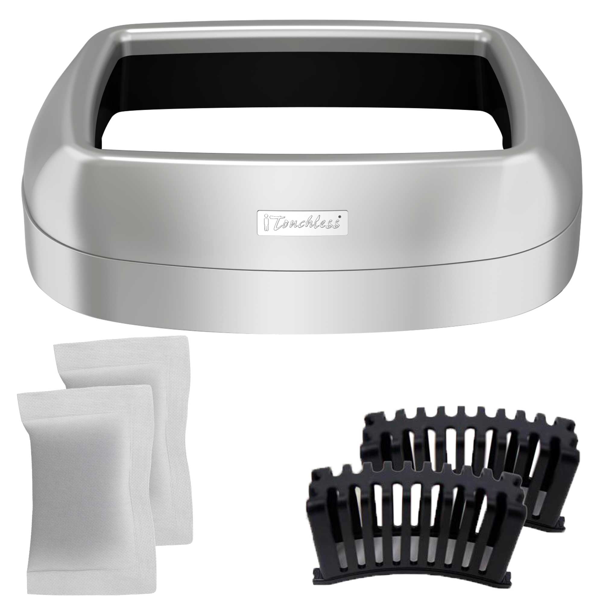 itouchless-replacement-lid-and-deodorizer-bundle-for-open-lid-oval-trash-cans-mo image 1